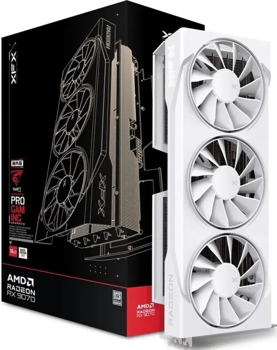 XFX SWIFT RX 9070 RX-97SWFB3W9 Videokaart - 16GB GDDR6 - Wit - afbeelding 6 van 6