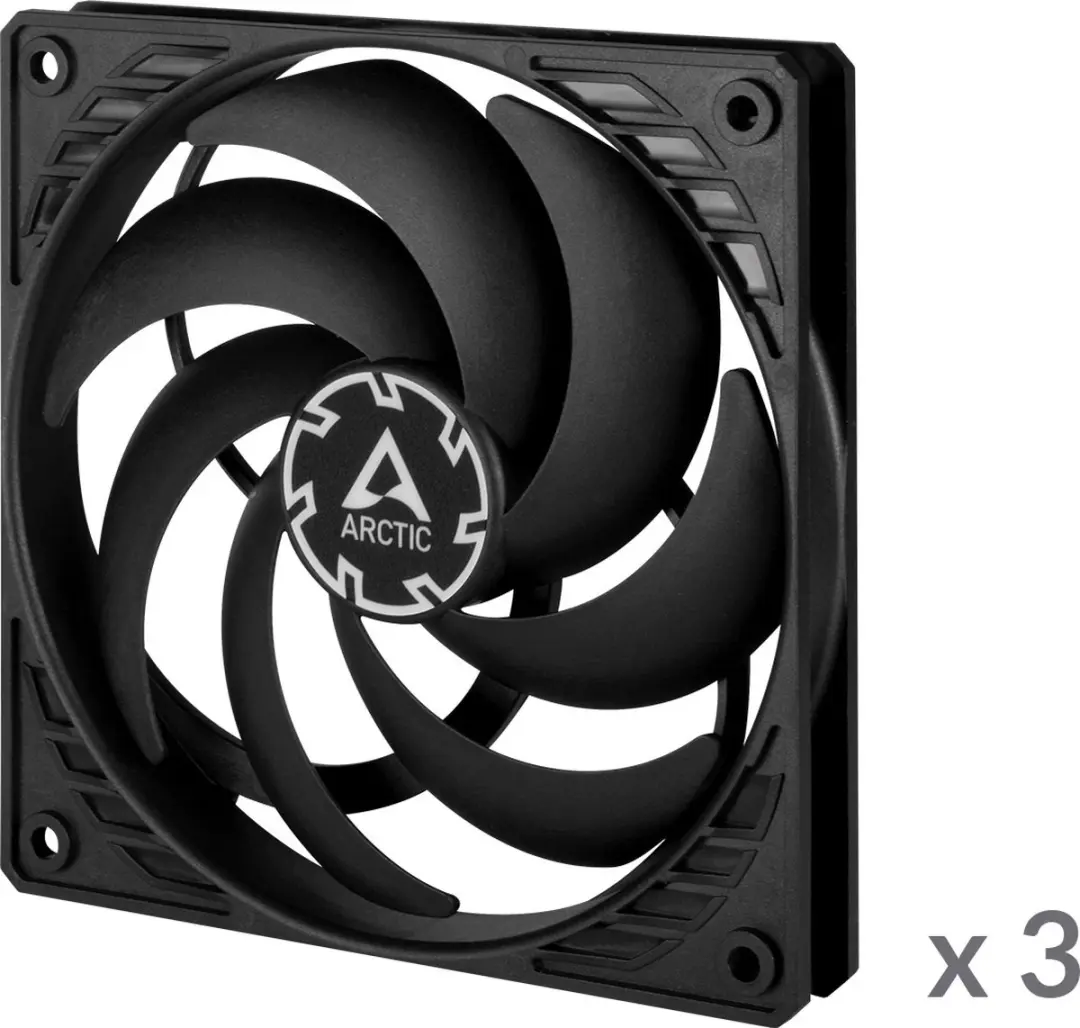 ARCTIC P12 Slim PWM PST Ventilator 120mm - 3 Stuks - Zwart