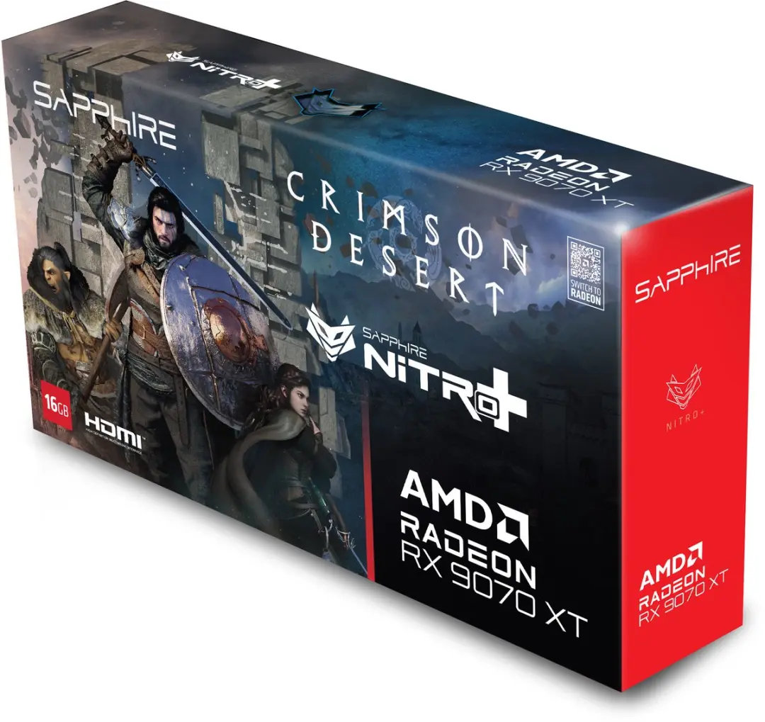 Sapphire Nitro+ Radeon RX 9070 XT OC Grafische Kaart 16GB - Karmijnrood
