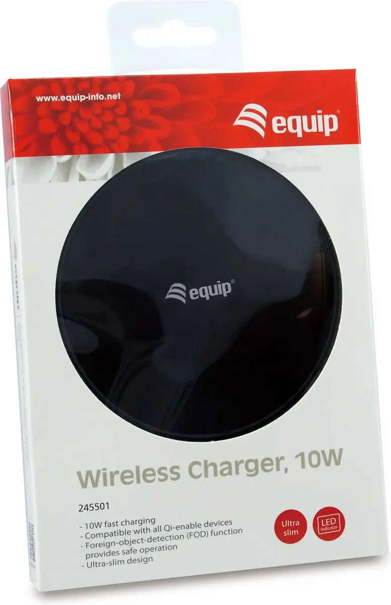 Equip 245501 Draadloze Oplader 10W - Zwart