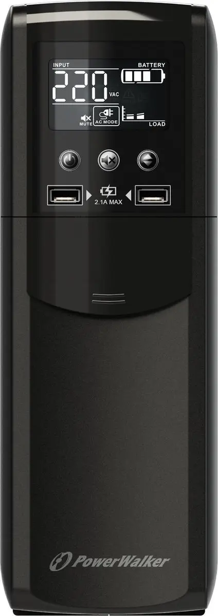 PowerWalker VI 800 CSW UPS - 480W - 8 Stopcontacten - Zwart