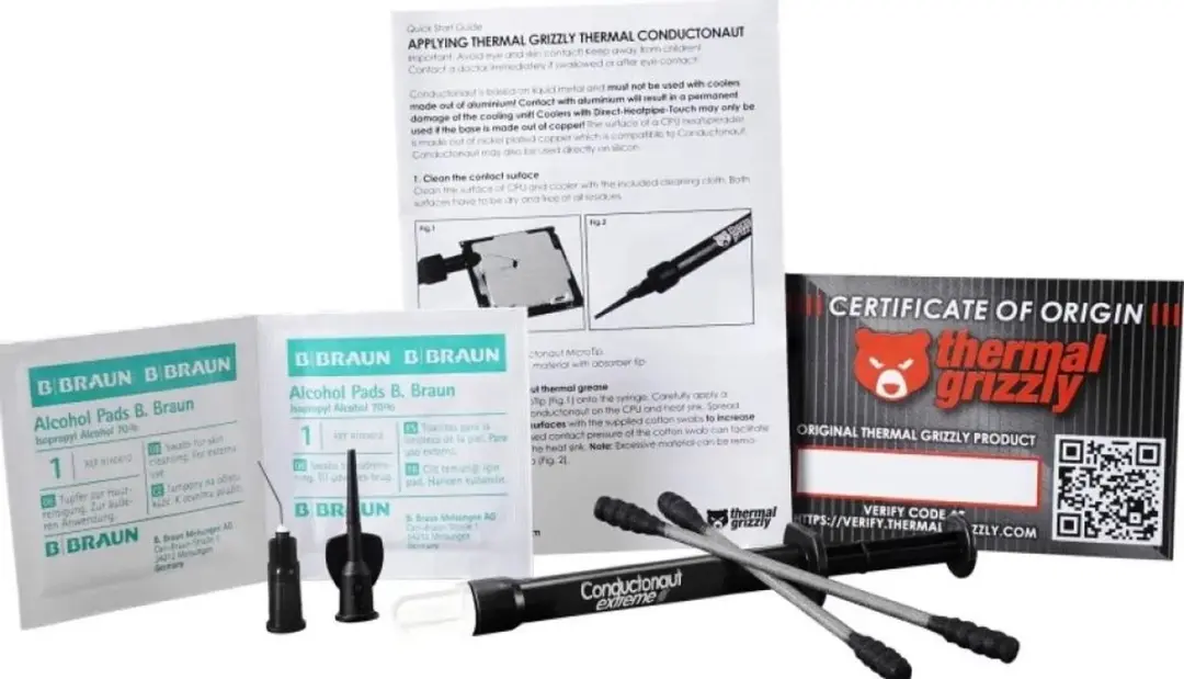 Thermal Grizzly Conductonaut Extreme Vloeibaar Metaal 1g - Zilver