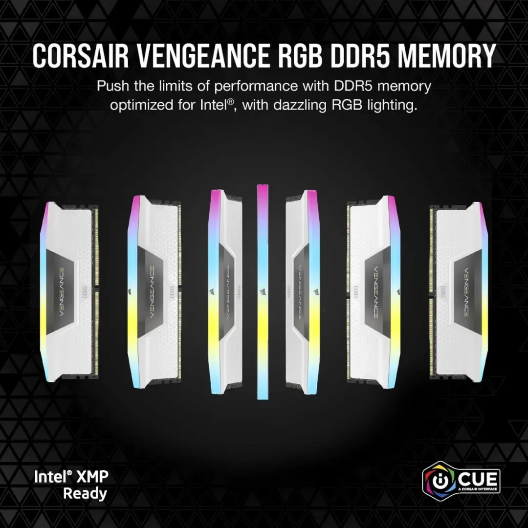 Corsair Vengeance RGB CMH64GX5M2B6400C32W DDR5 Geheugen - 64GB (2x32GB) 4800MHz