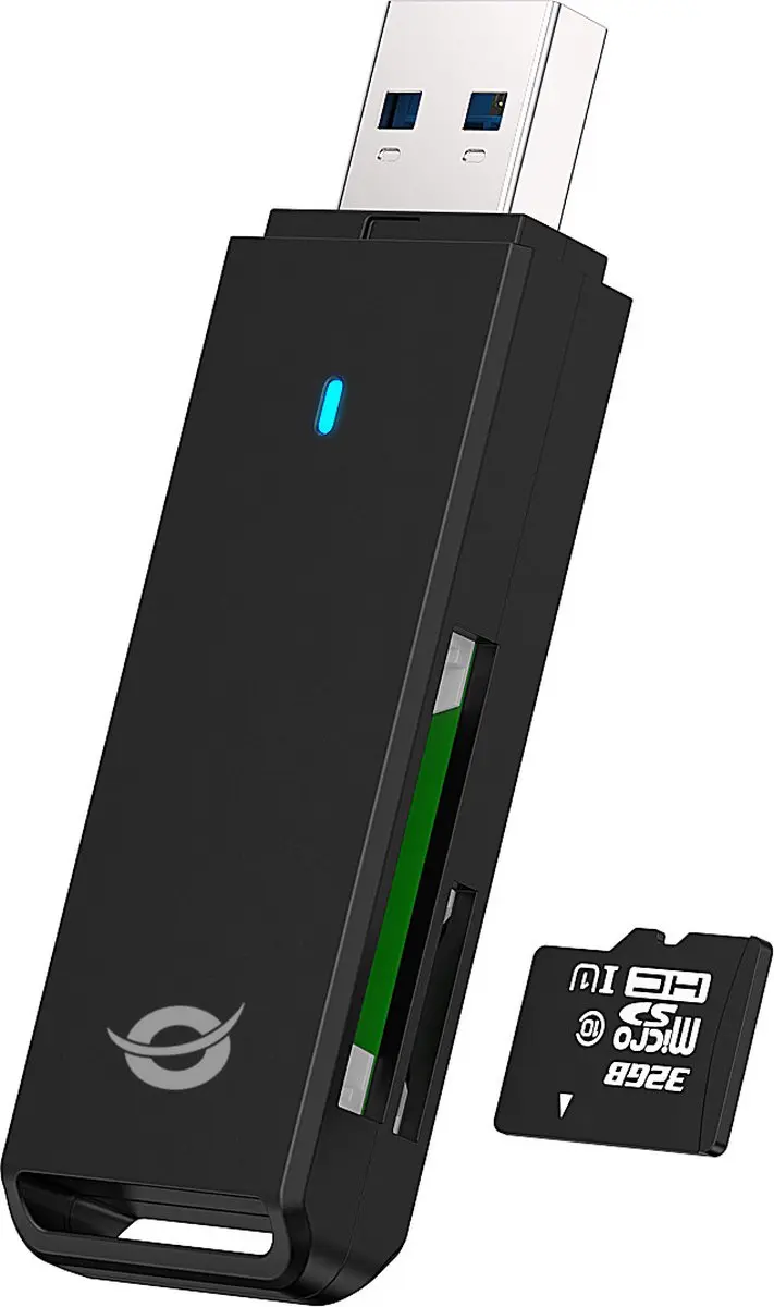 Conceptronic BIAN02B Geheugenkaartlezer USB 3.2 - Zwart