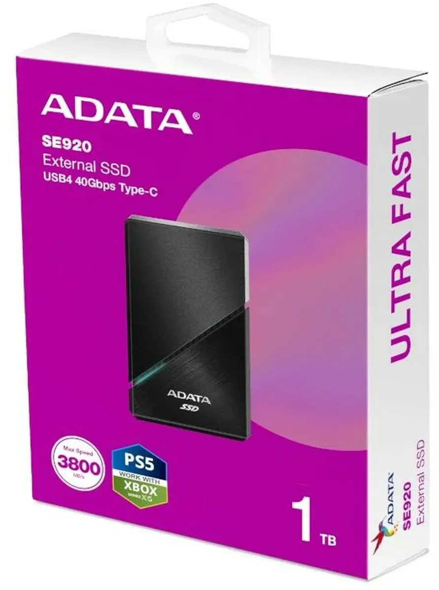 ADATA SE920 SSD 1TB - Extern USB4 - Zwart