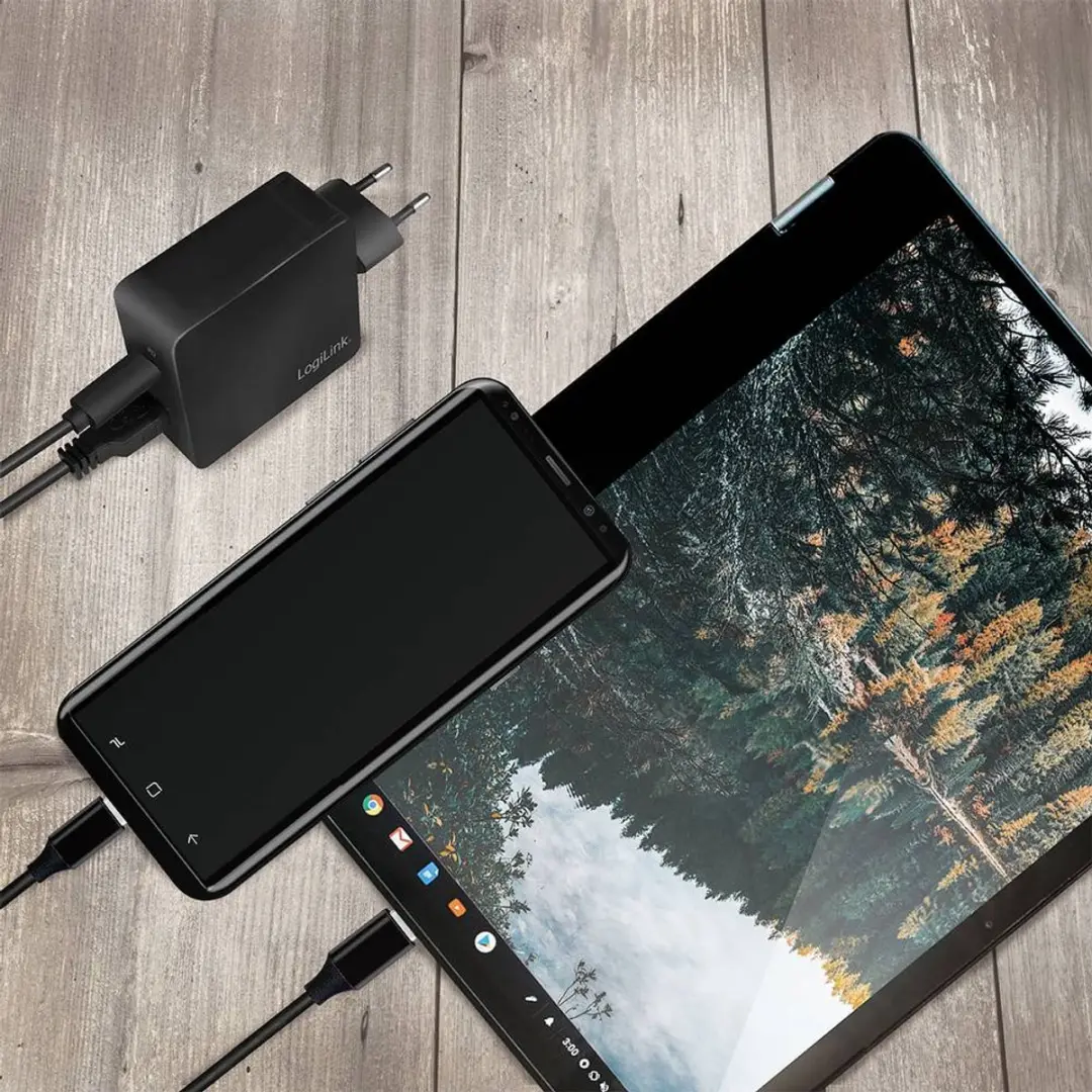 Logilink PA0220 USB Oplader 18W - USB-A & USB-C - Zwart