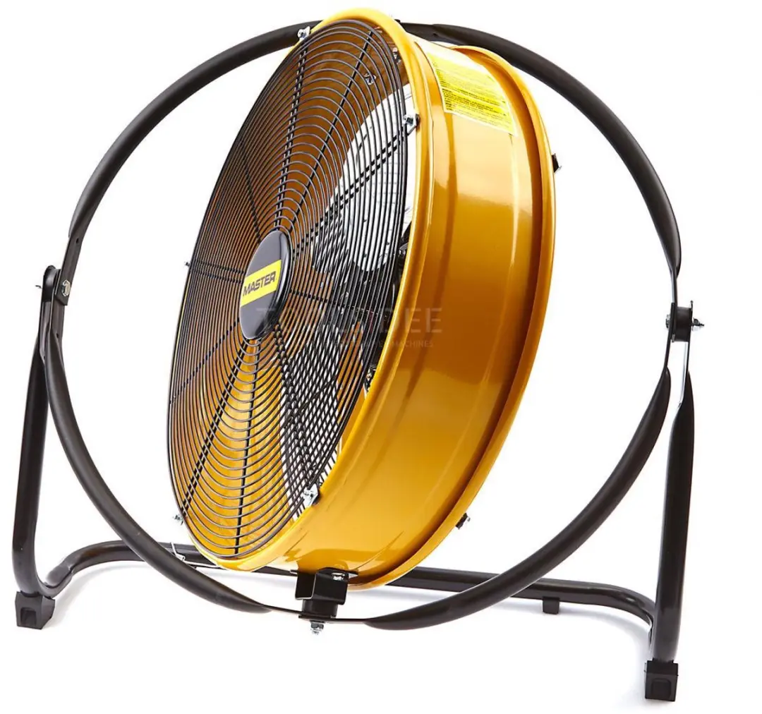 Master DF20P Vloerventilator 107W - 50cm - 3 Snelheden - Zwart/Geel