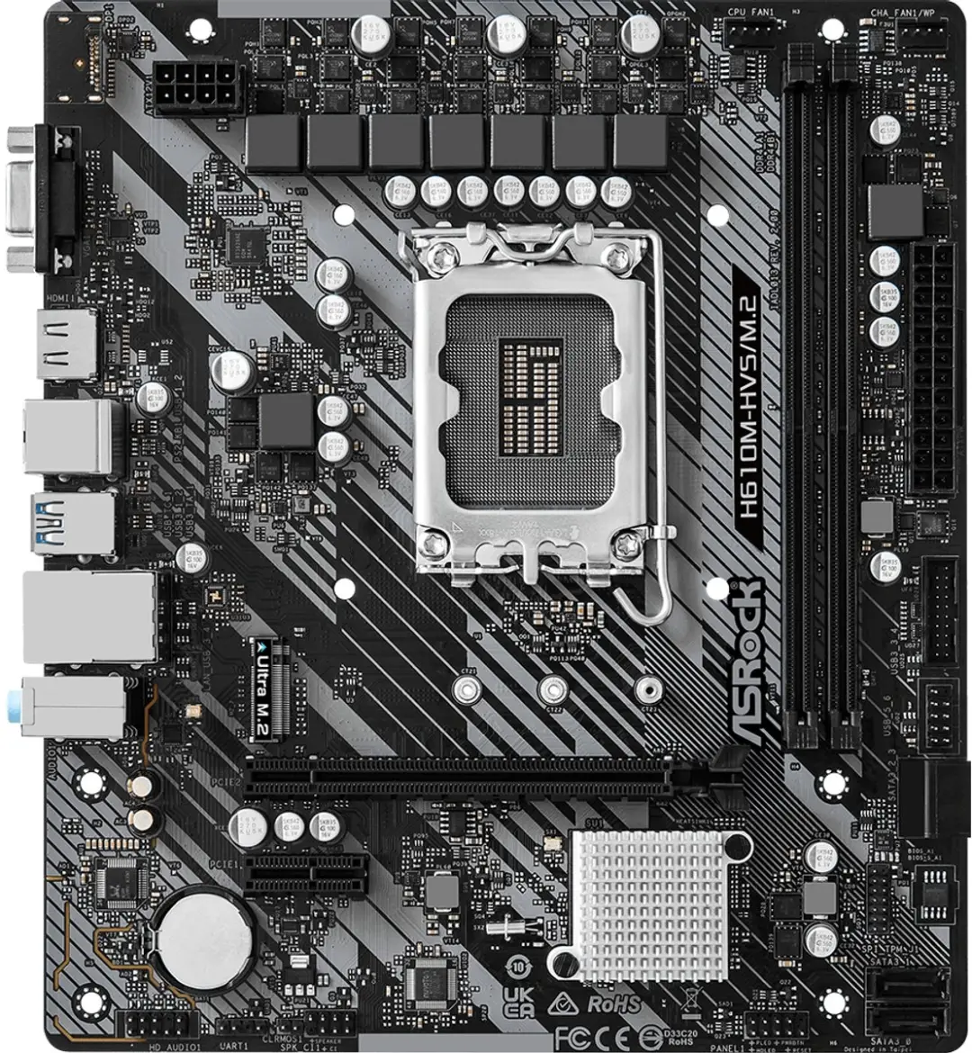 ASRock H610M-HVS/M.2 R2.0 Moederbord - LGA1700 - DDR4 Micro ATX