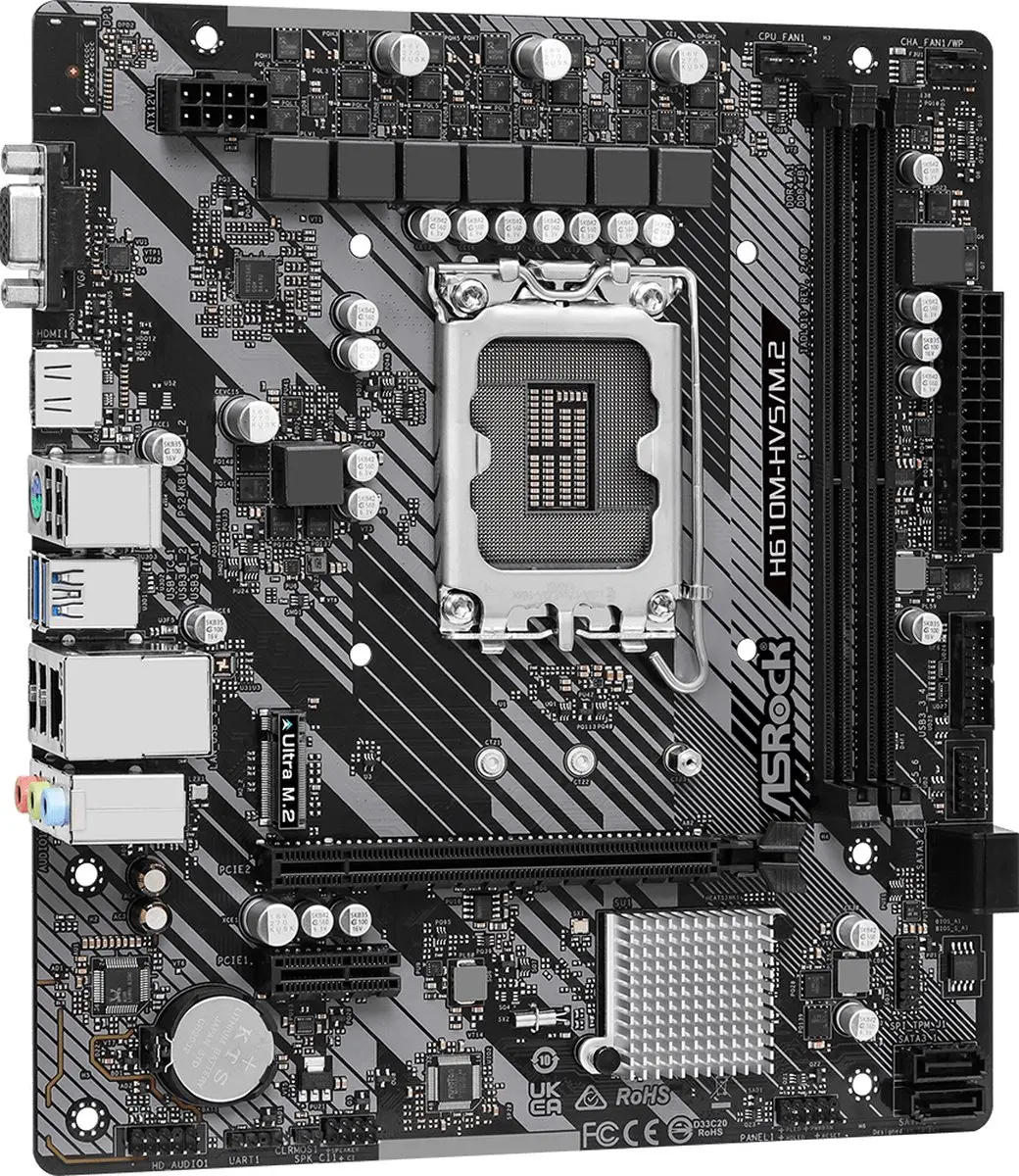 ASRock H610M-HVS/M.2 R2.0 Moederbord - LGA1700 - DDR4 Micro ATX