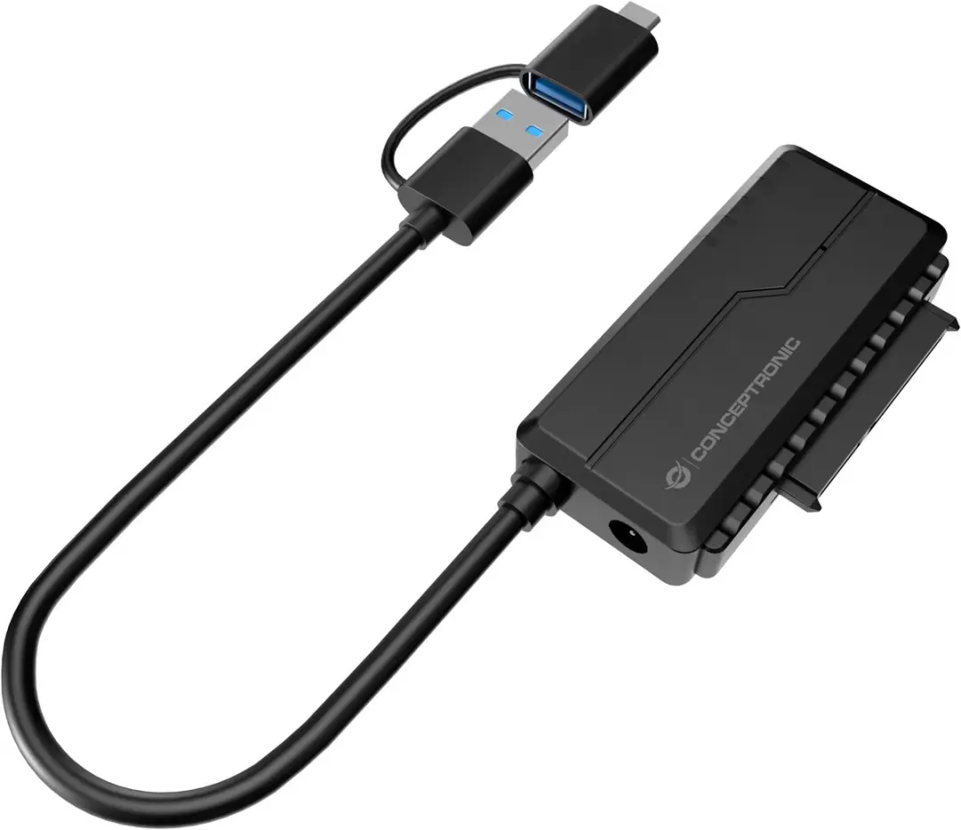 Conceptronic ABBY21B USB Type-A naar SATA 22-pin Kabel - Zwart - afbeelding 6 van 6