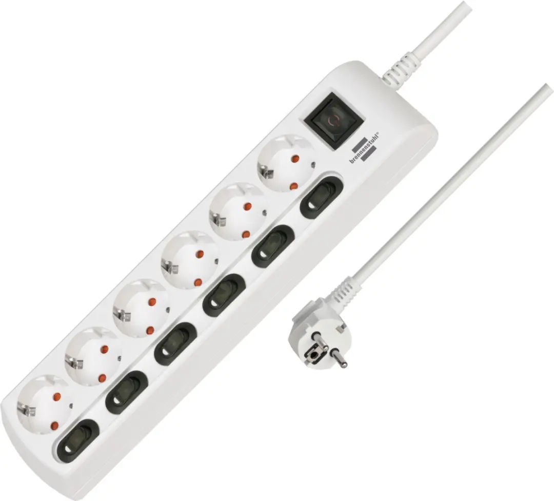 Brennenstuhl Stekkerdoos 6-voudig Wit - 3680W
