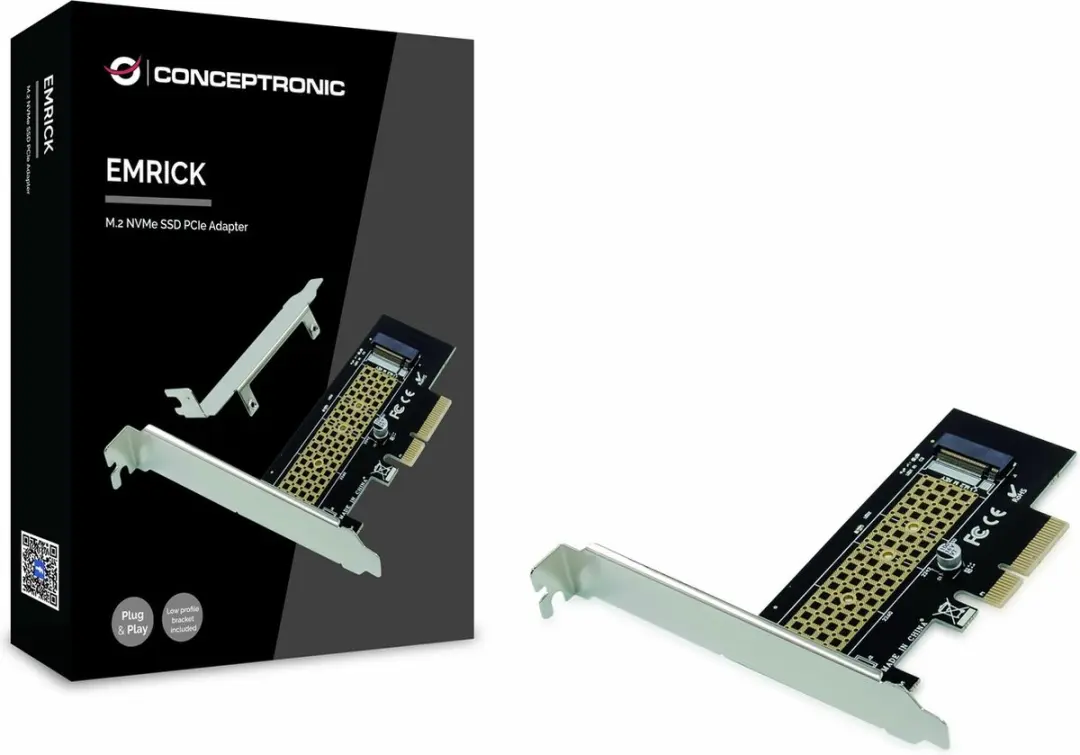 Conceptronic EMRICK05B M.2 NVMe SSD Adapter - PCIe 3.0 - Tweekleurig