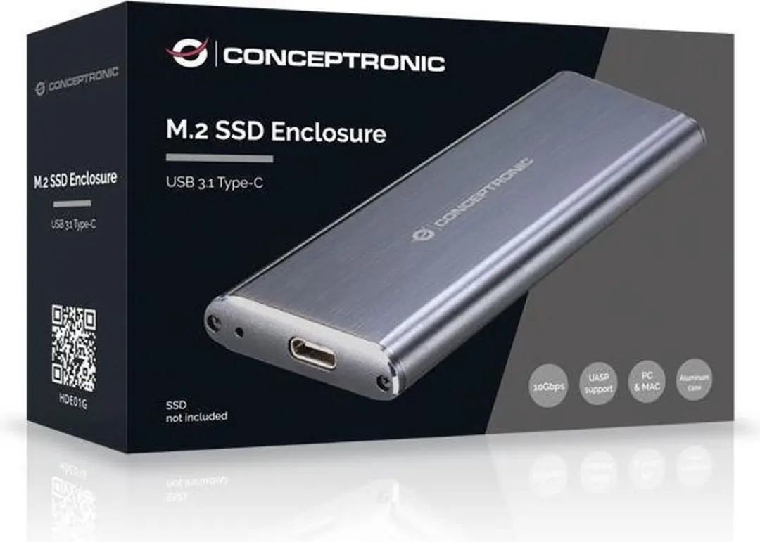 Conceptronic HDE01G M.2 SSD-behuizing - Grijs