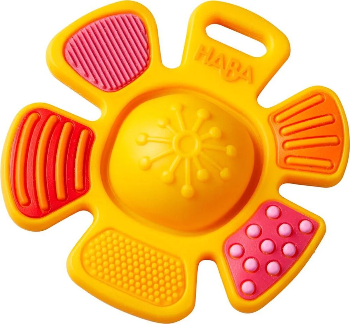 Haba Bijtring Plopbloem Junior 8cm Siliconen - Oranje