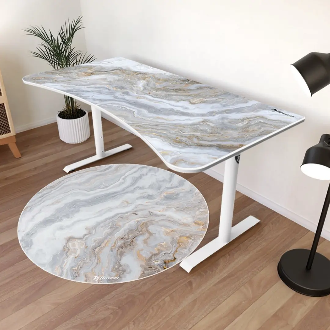 Arozzi Zona Round Vloerbeschermer Ø121cm - Wit Marmer