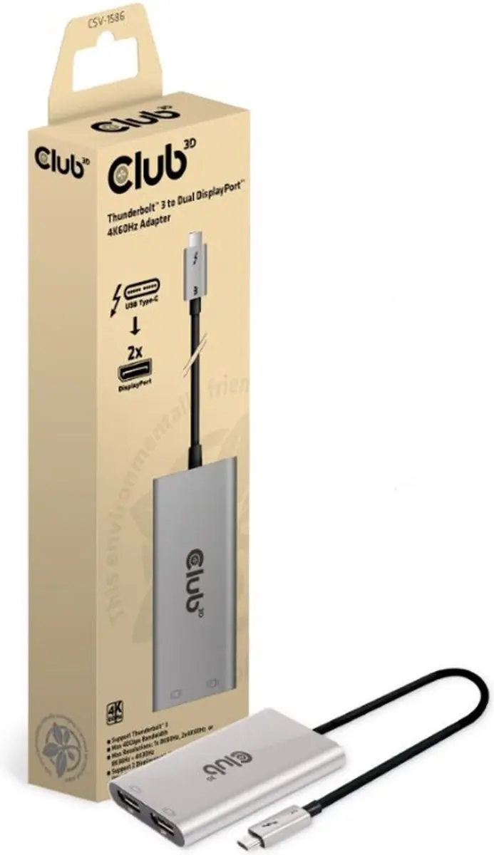 CLUB3D CSV-1586 Thunderbolt 3 Interface Hub - Zilver