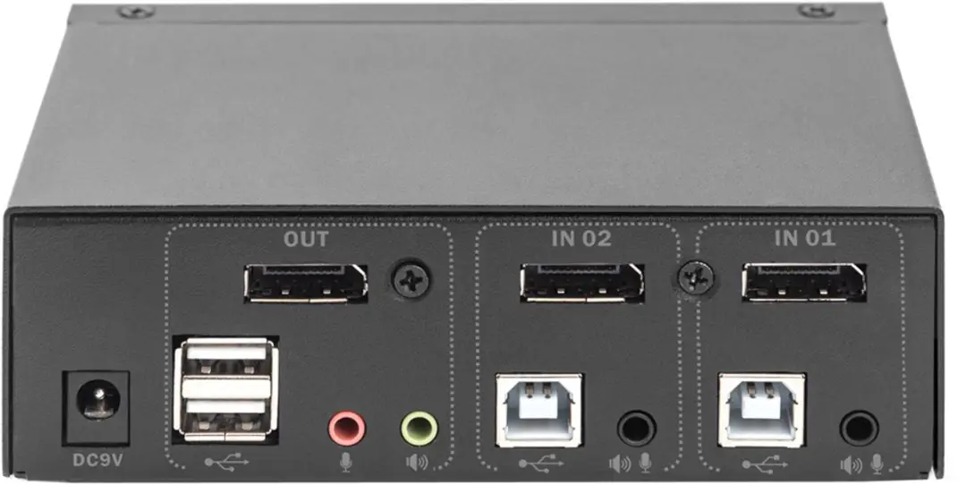 Digitus DS-12851 KVM-switch - 3x USB 2.0 - Zwart