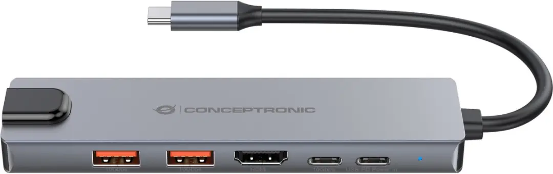 Conceptronic DONN29G Laptop Dock - USB 3.2 Gen 2 - Grijs