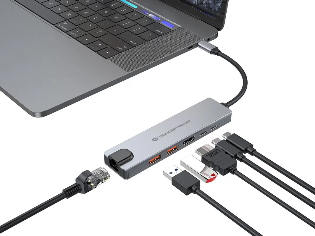 Conceptronic DONN29G Laptop Dock - USB 3.2 Gen 2 - Grijs