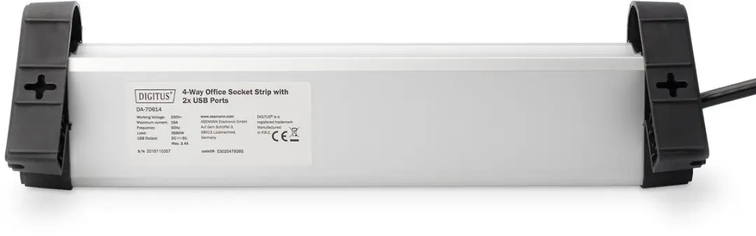 Digitus DA-70614 Stekkerdoos met schakelaar - 4x stopcontacten 2x USB