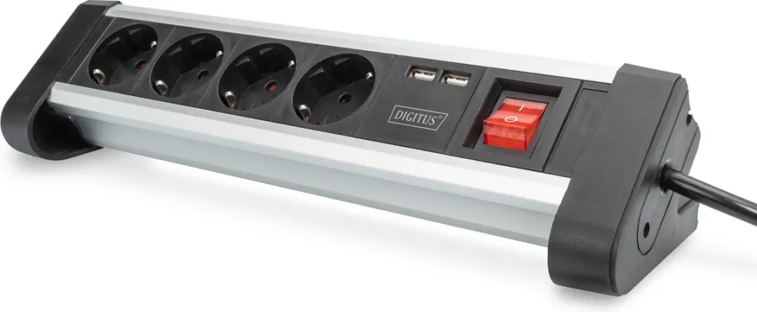 Digitus DA-70614 Stekkerdoos met schakelaar - 4x stopcontacten 2x USB
