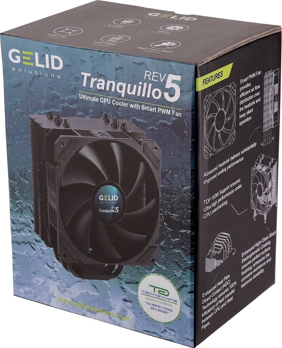 Gelid Solutions Tranquillo Rev.5 CC-TranQ-05-A CPU Koeler 120mm - Zwart