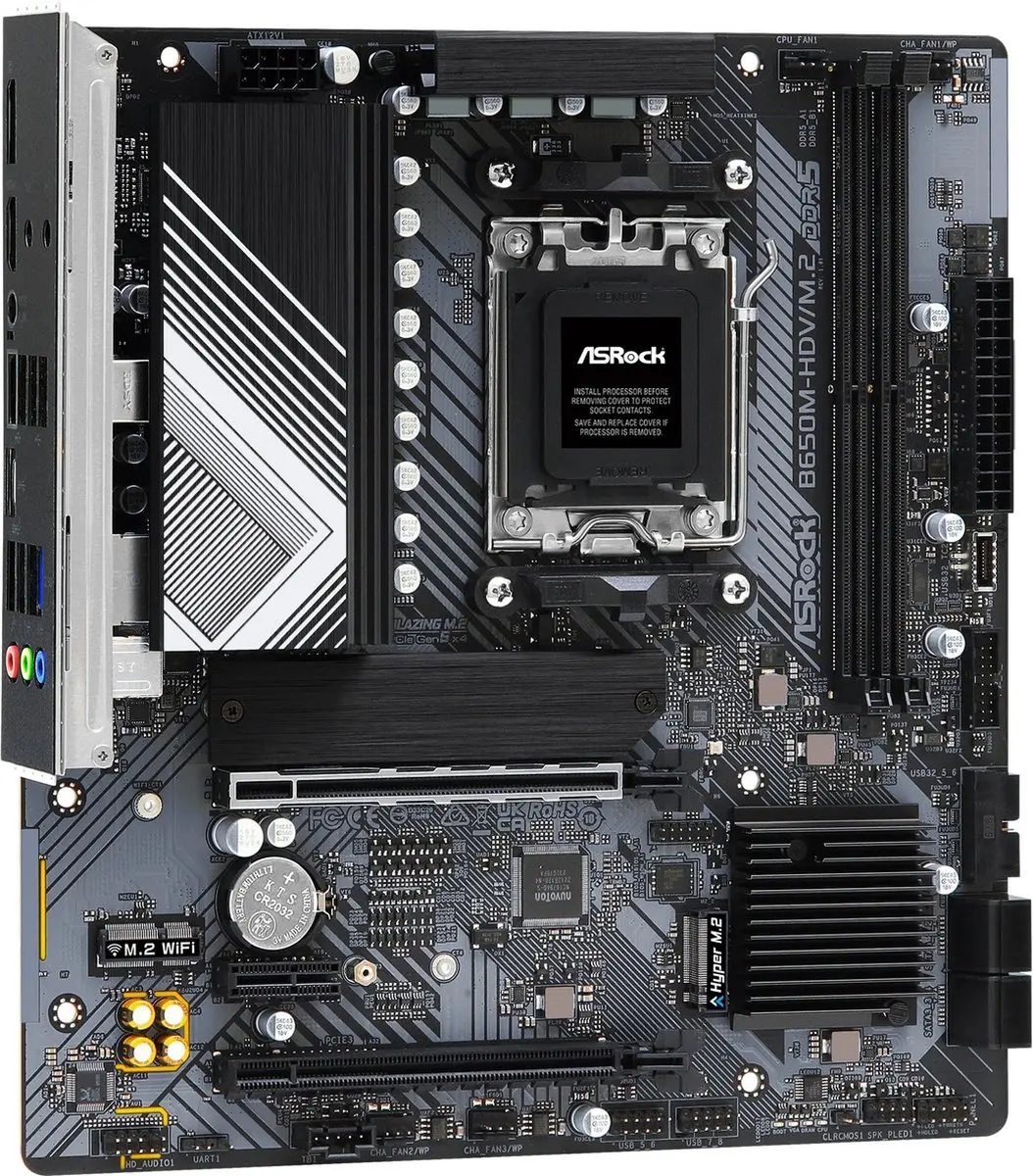 ASRock B650M-HDV/M.2 Moederbord - AM5 - Micro-ATX