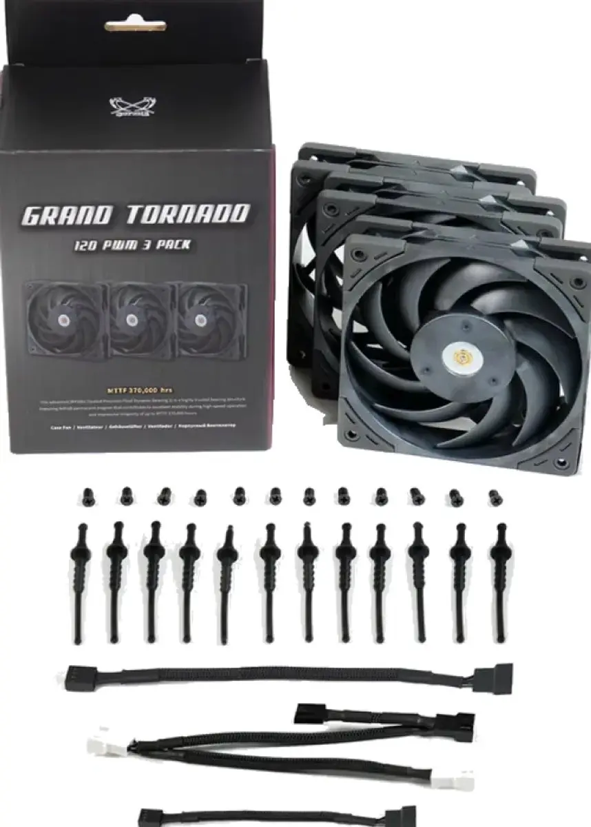 Scythe Grand Tornado 120 GT1225FD30X3-P Ventilator - 3 Stuks - Zwart