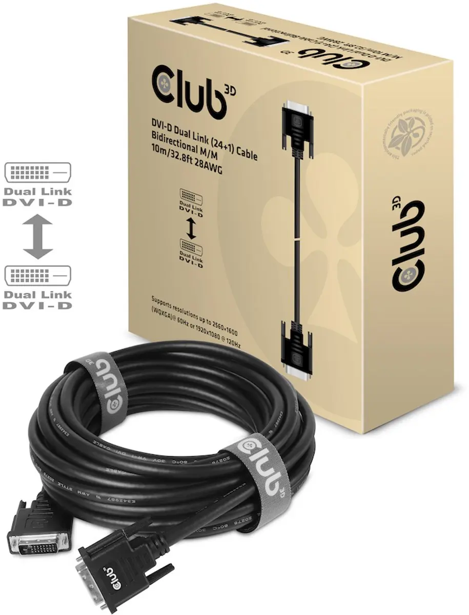 Club3D DVI-D Dual Link Kabel 3m