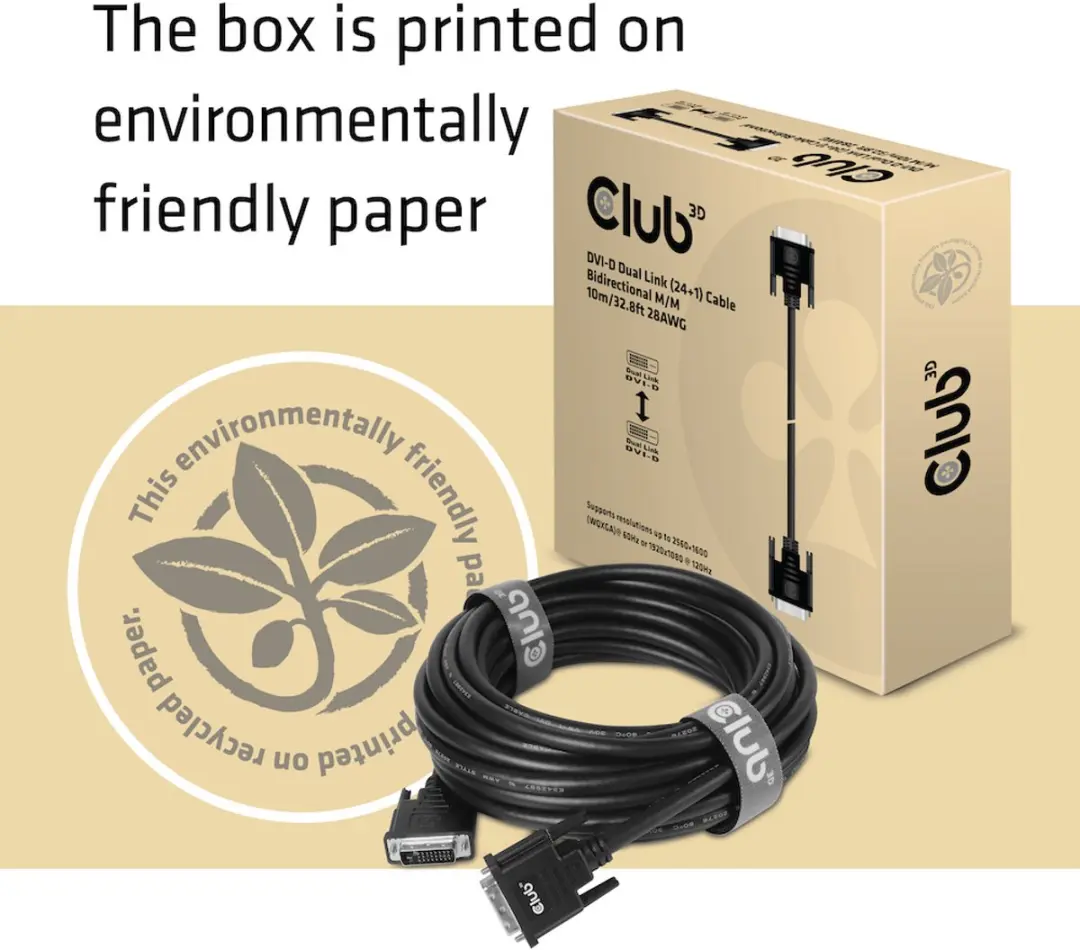 Club3D DVI-D Dual Link Kabel 3m - Zwart