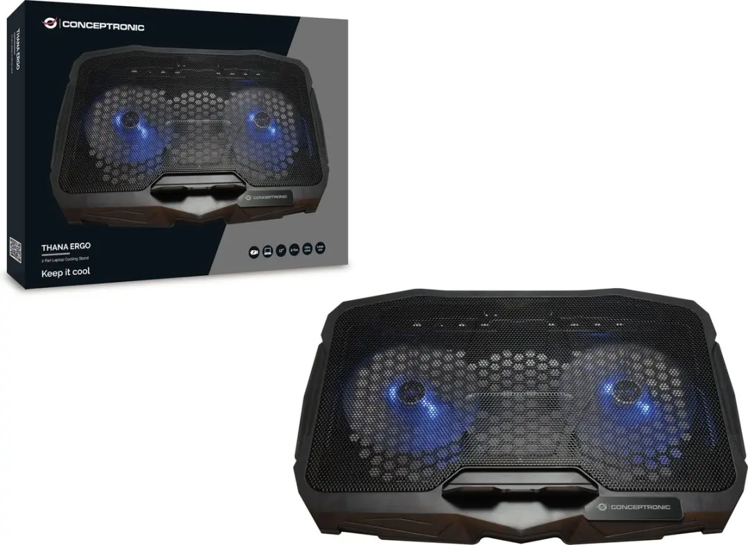 Conceptronic THANA07B Laptopkoeling 43cm - Zwart