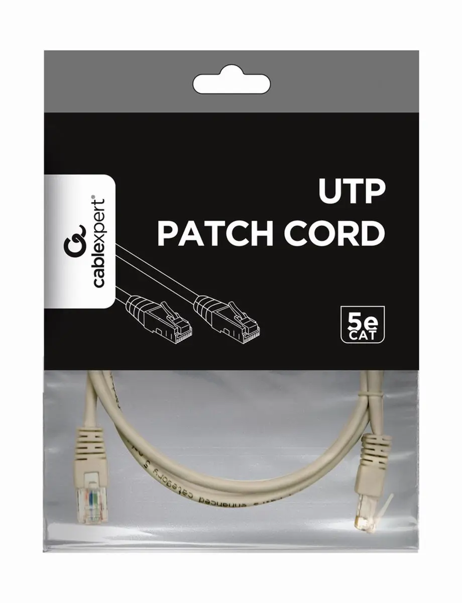 Cablexpert PP12-1M Netwerkkabel CAT5E UTP 1m - Grijs