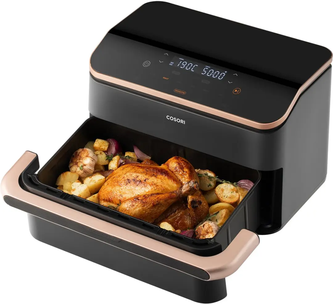 Cosori Twinfry XXL Airfryer 10L - 2800W - Zwart/Rose goud