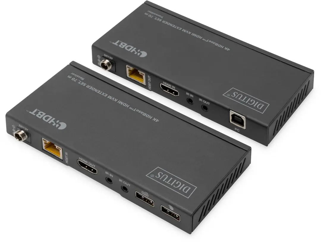Digitus DS-55512 4K HDBaseT KVM Extender Set - 70m