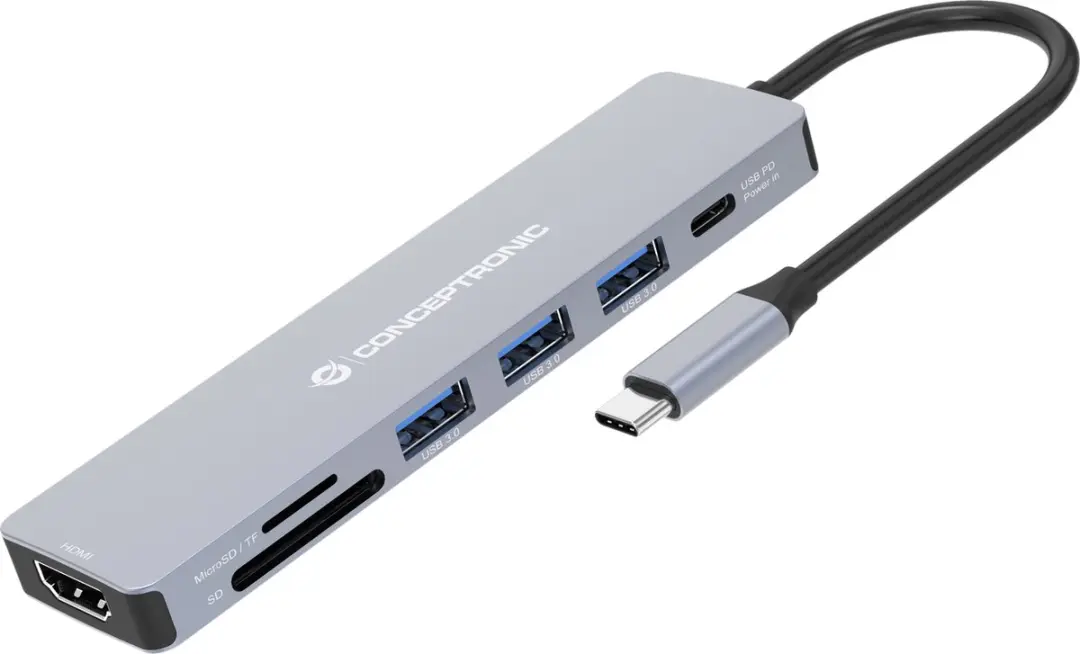 Conceptronic DONN19G Notebook Dock - USB 3.2 Gen 1 - Grijs