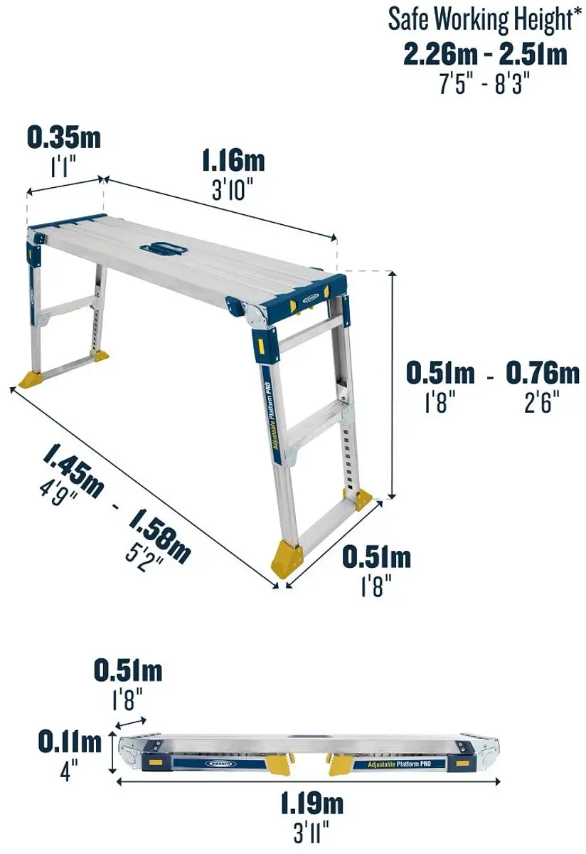 Little Jumbo Werner Pro Platform AP2030 Werkbordes - Telescopisch