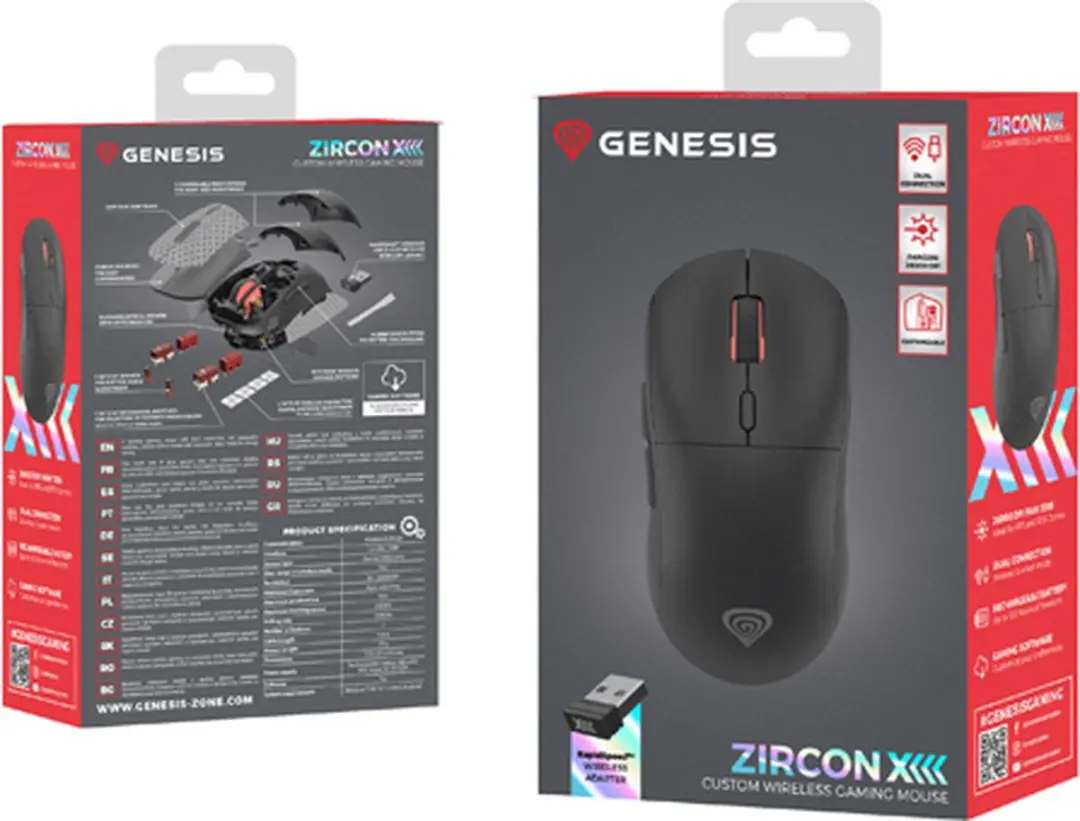 Genesis Zircon XIII NMG-2089 Gaming Muis - Draadloos 26000DPI - Zwart - afbeelding 6 van 6