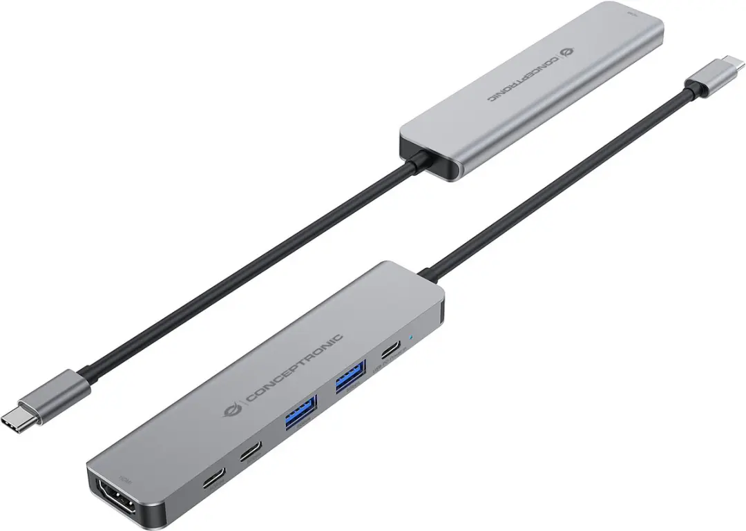 Conceptronic DONN33G Laptopdock - USB 3.2 Gen 1 - Type-C - Zilver