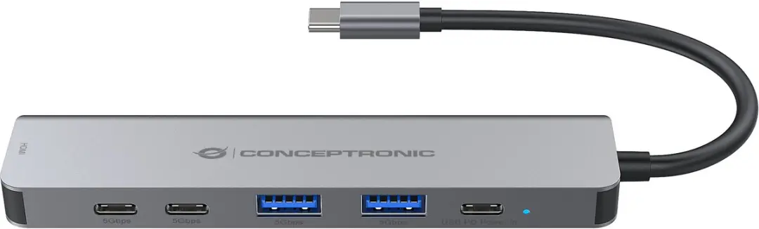 Conceptronic DONN33G Laptopdock - USB 3.2 Gen 1 - Type-C - Zilver - afbeelding 6 van 6
