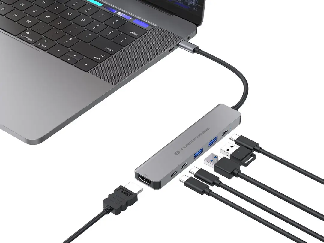 Conceptronic DONN33G Laptopdock - USB 3.2 Gen 1 - Type-C - Zilver