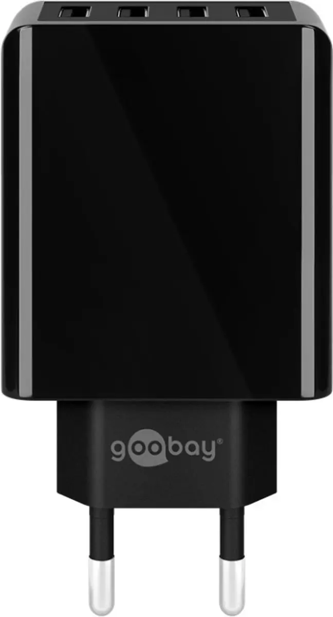 Goobay 44953 USB Thuislader 4 Poorten - 30W - Zwart