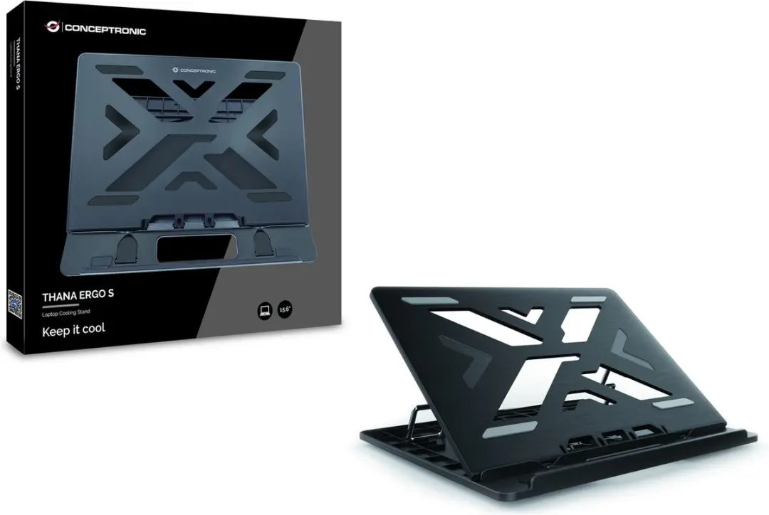 Conceptronic ERGO THANA03B Notebookstandaard 15.6" - Zwart - afbeelding 6 van 6