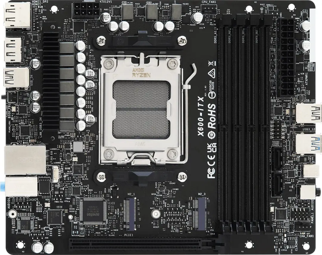 ASRock DeskMeet X600 Barebone - AM5 - Zwart