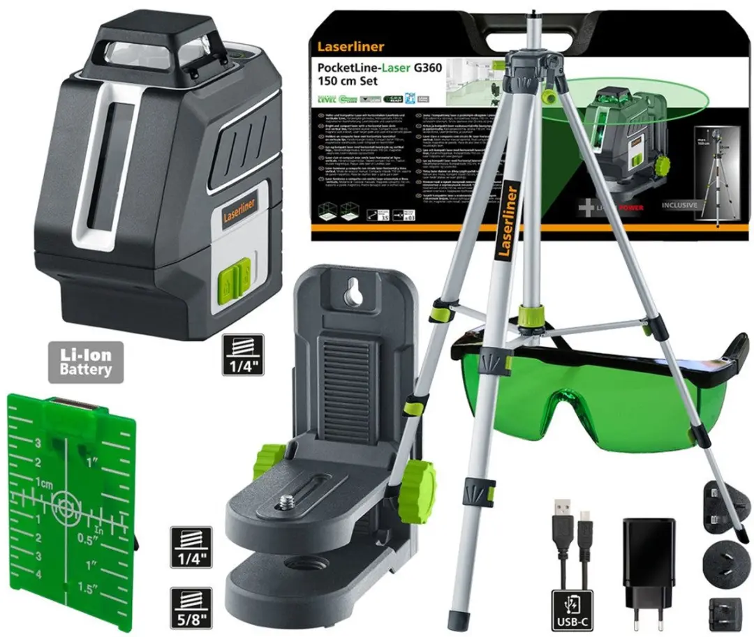 Laserliner PocketLine-Laser G360 Kruislijnlaser Set
