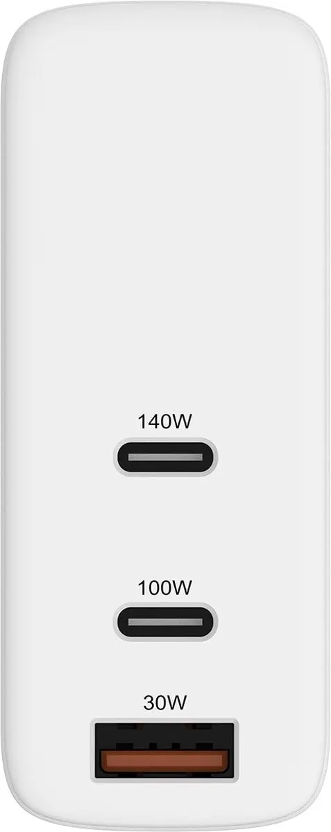 Hyper HyperJuice HJG140WW GaN Travel Oplader 140W - 3 Poorten - Wit