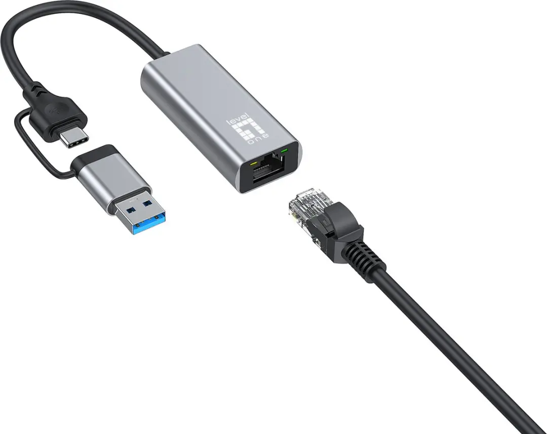 LevelOne USB-0423 Ethernet Netwerkkaart 2500 Mbit/s - Grijs