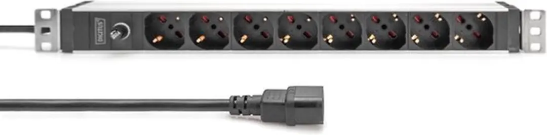 Digitus DN-95410-IT Energiedistributie 8 AC-uitgangen 1U - Grijs/Zwart