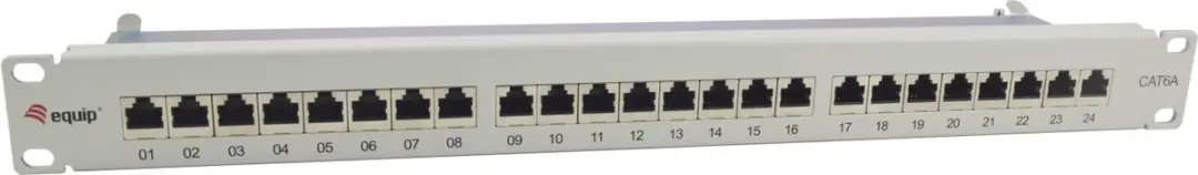 Equip Patchpanel 24x RJ45 Cat6A 19" 1HE - Grijs