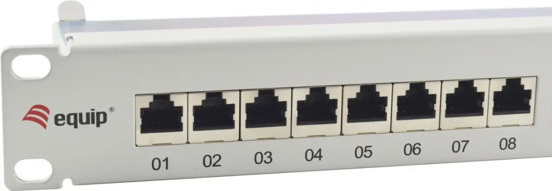 Patchpanel 24x RJ45 Cat6A 19 1HE grau