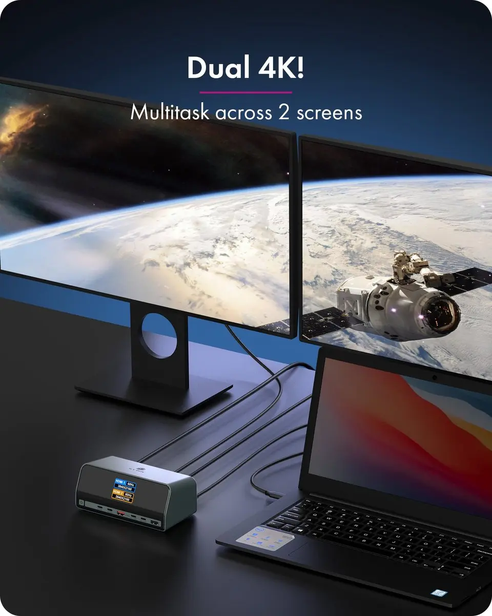 Icy Box Heart Dock 2300 USB 3.2 Gen 2 Type-C - Antraciet